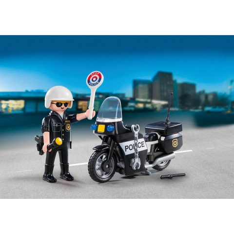 First Image Suitcase Police officer with motorcycle