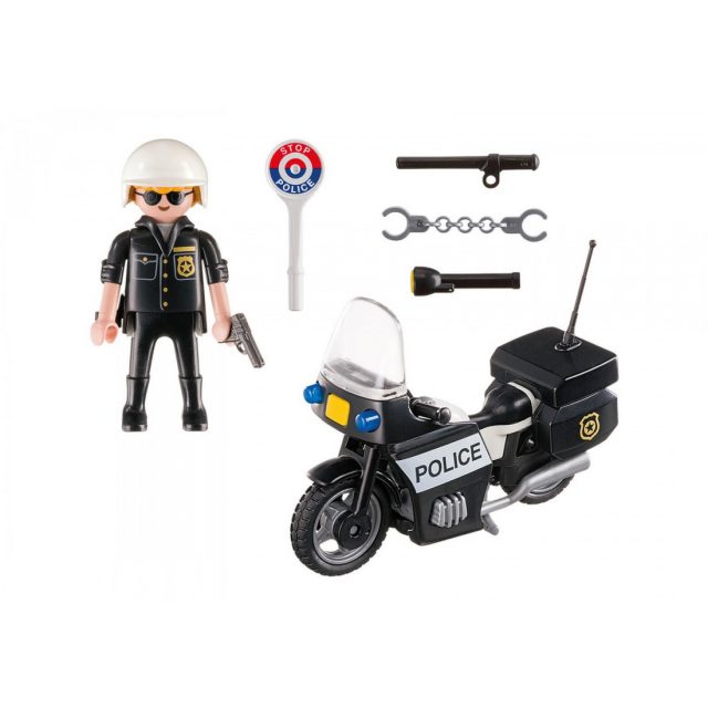 Third Image Suitcase Police officer with motorcycle