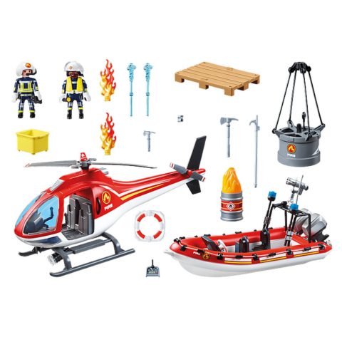 Second Image Fire boat and helicopter