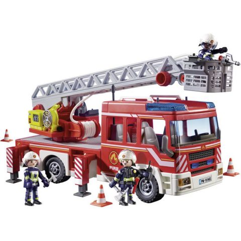 First Image Firefighting vehicle with ladder and rescue basket