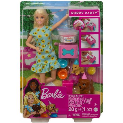 First Image Barbie Puppy Party Doll & Playset