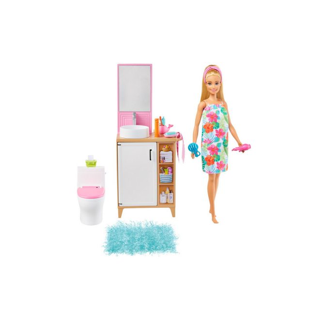 First Image Barbie Doll & Bathroom