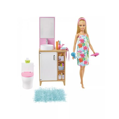 Second Image Barbie Doll & Bathroom