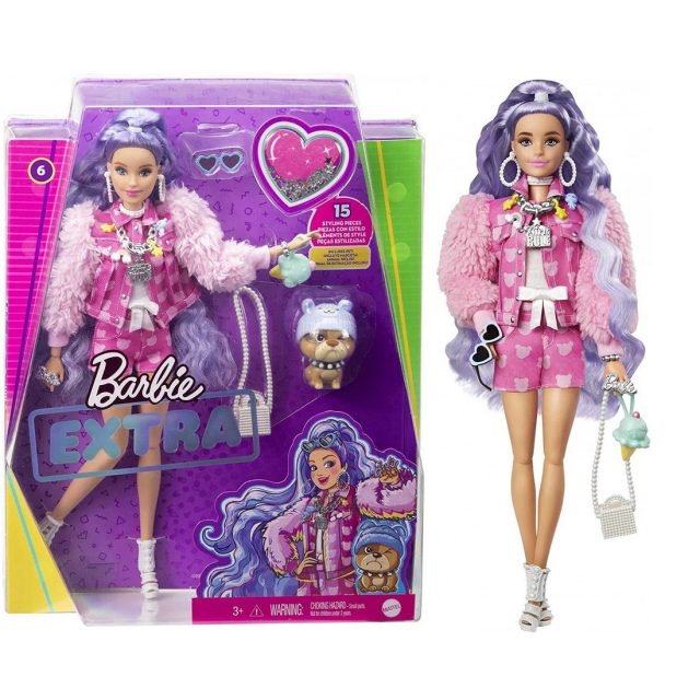 Πρώτη Εικόνα Barbie Κούκλα Extra purple hair