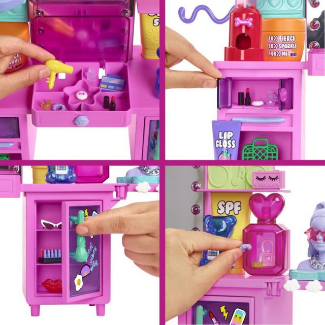 Third Image Barbie Extra Beauty Studio Set with Doll