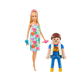 Barbie doll and PLAYMOBIL figure